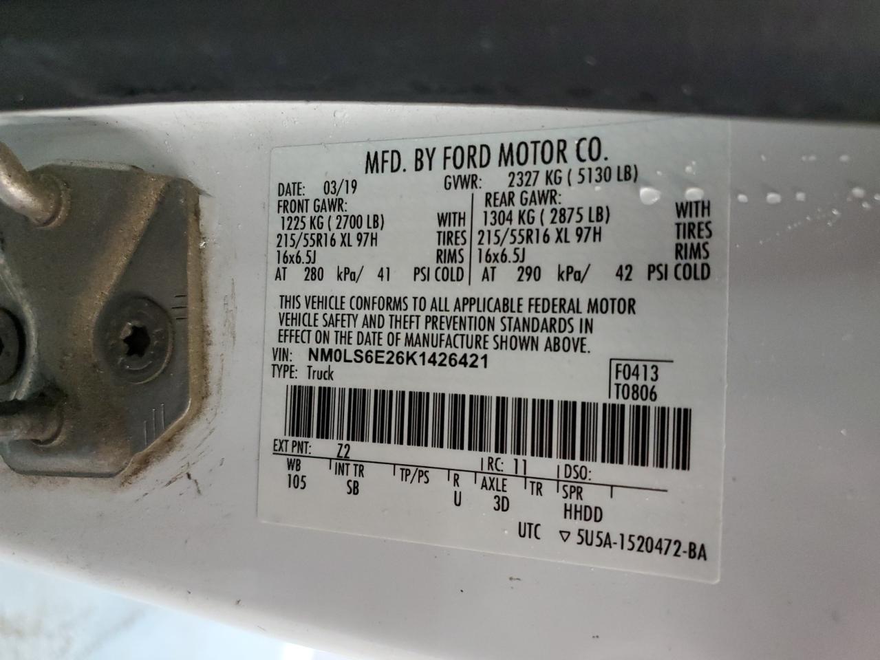 Photo 12 VIN: NM0LS6E26K1426421 - FORD TRANSIT 