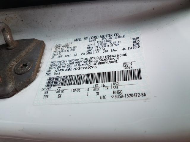 Photo 9 VIN: NM0LS6E70G1259766 - FORD TRANSIT CO 