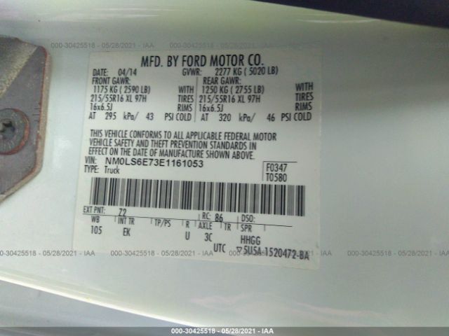 Photo 8 VIN: NM0LS6E73E1161053 - FORD TRANSIT CONNECT 