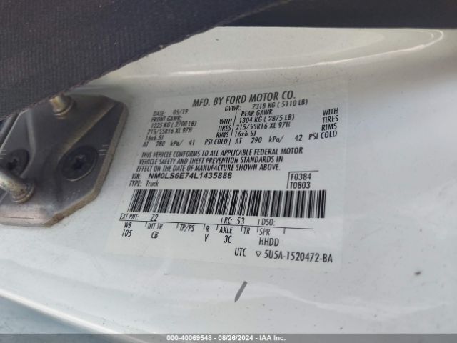 Photo 8 VIN: NM0LS6E74L1435888 - FORD TRANSIT CONNECT 