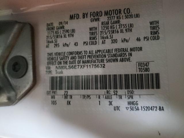 Photo 9 VIN: NM0LS6E7XF1175632 - FORD TRANSIT CONNECT 