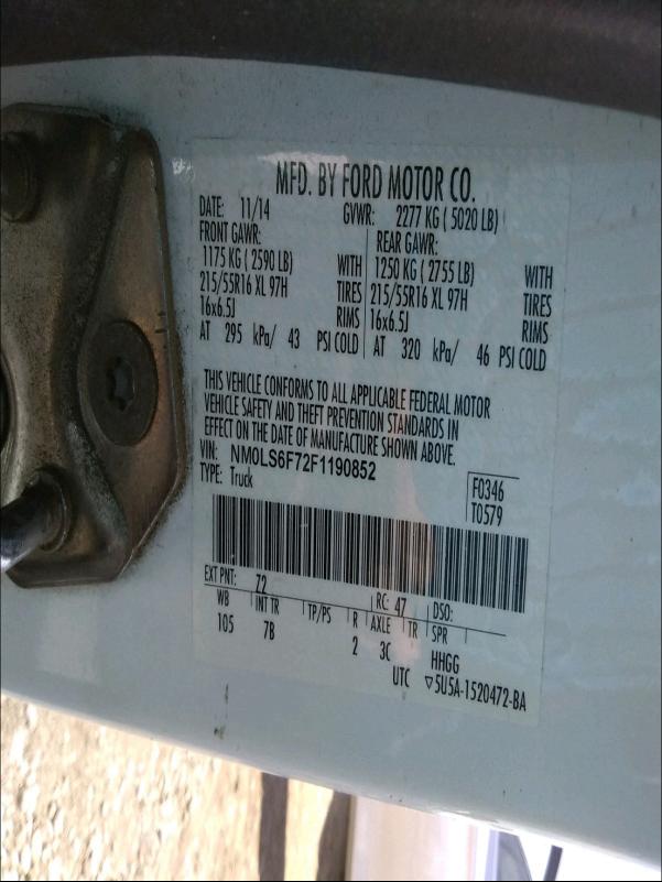 Photo 9 VIN: NM0LS6F72F1190852 - FORD TRANSIT CO 