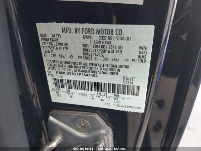 Photo 8 VIN: NM0LS6S27P1547454 - FORD TRANSIT CONNECT 