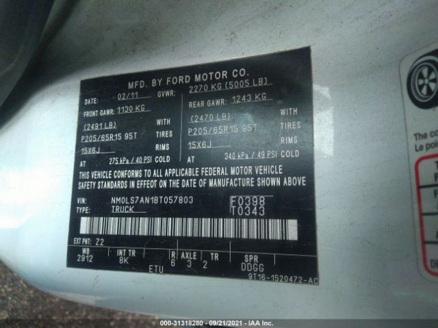 Photo 8 VIN: NM0LS7AN1BT057803 - FORD TRANSIT CONNECT 