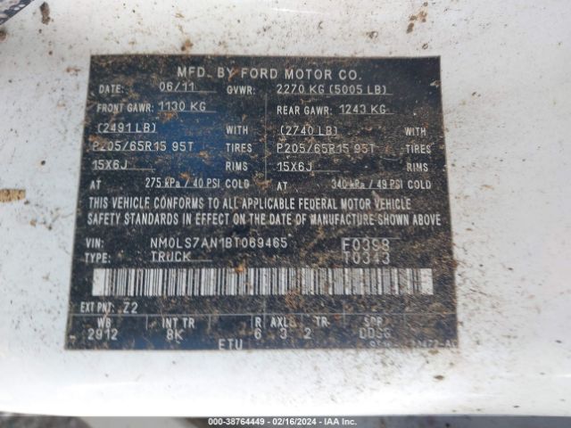 Photo 8 VIN: NM0LS7AN1BT069465 - FORD TRANSIT CONNECT 