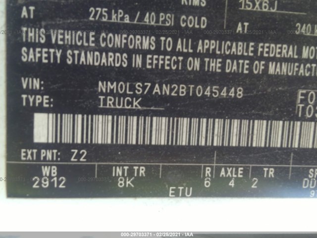 Photo 8 VIN: NM0LS7AN2BT045448 - FORD TRANSIT CONNECT 