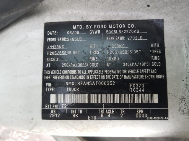 Photo 9 VIN: NM0LS7AN5AT006352 - FORD TRANSIT CO 