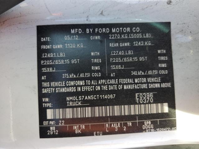 Photo 12 VIN: NM0LS7AN5CT114067 - FORD TRANSIT CO 