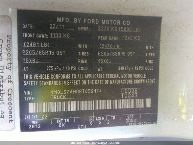 Photo 8 VIN: NM0LS7AN6BT059174 - FORD TRANSIT CONNECT 