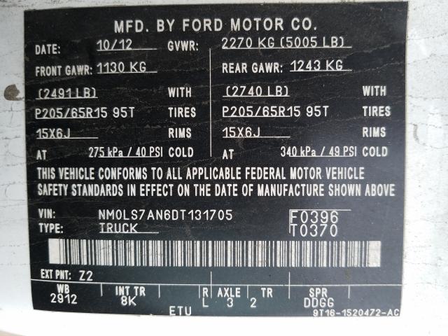 Photo 9 VIN: NM0LS7AN6DT131705 - FORD TRANSIT CO 