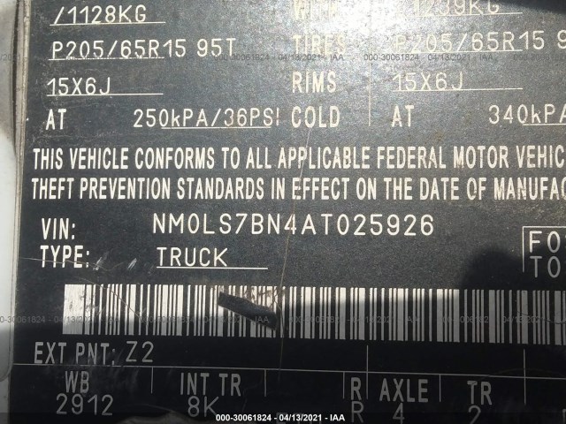 Photo 8 VIN: NM0LS7BN4AT025926 - FORD TRANSIT CONNECT 