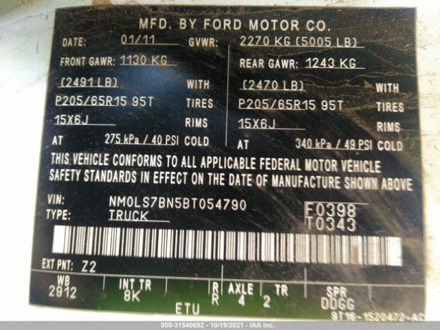 Photo 8 VIN: NM0LS7BN5BT054790 - FORD TRANSIT CONNECT 