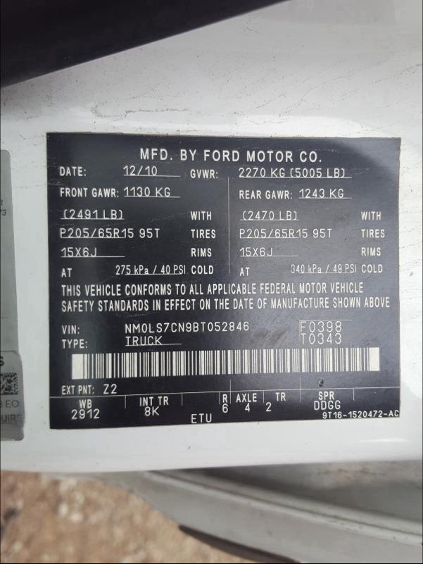 Photo 9 VIN: NM0LS7CN9BT052846 - FORD TRANSIT CO 