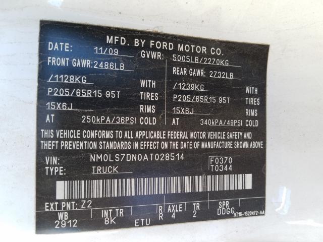 Photo 9 VIN: NM0LS7DN0AT028514 - FORD TRANSIT CO 