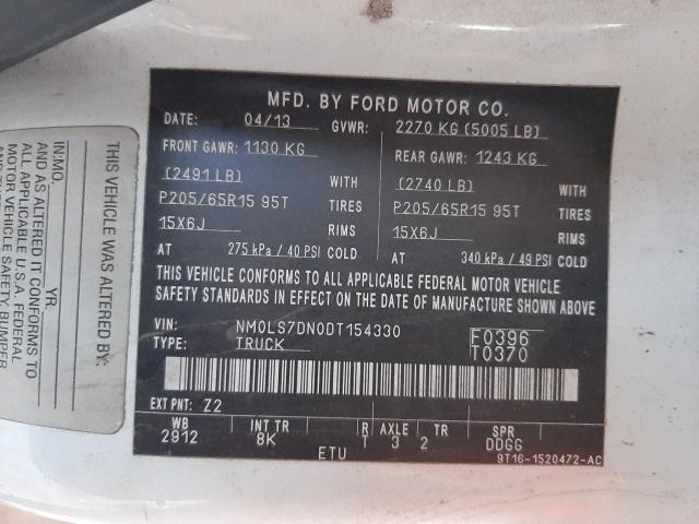 Photo 9 VIN: NM0LS7DN0DT154330 - FORD TRANSIT CO 