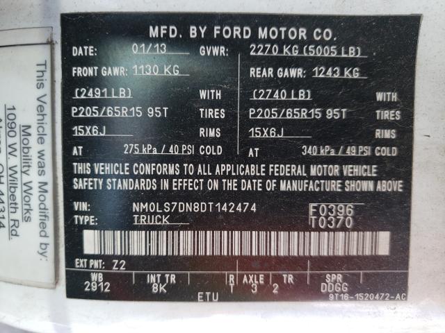 Photo 9 VIN: NM0LS7DN8DT142474 - FORD TRANSIT CO 