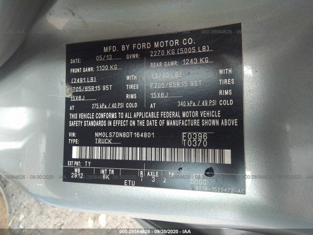 Photo 8 VIN: NM0LS7DN8DT164801 - FORD TRANSIT CONNECT 