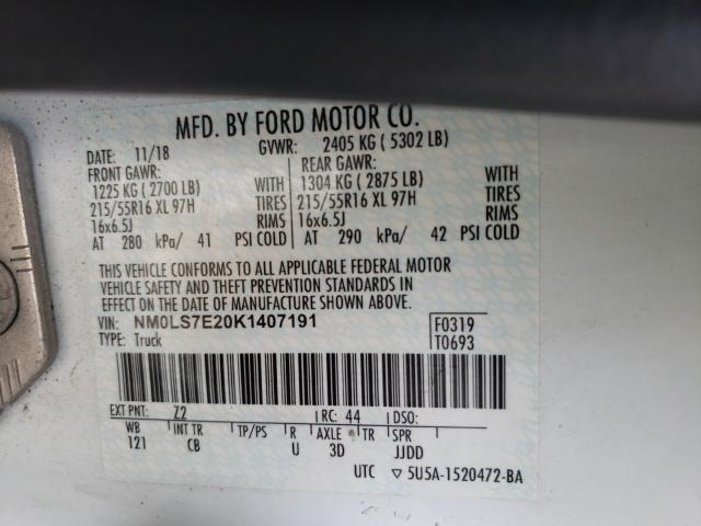 Photo 9 VIN: NM0LS7E20K1407191 - FORD TRANSIT CO 