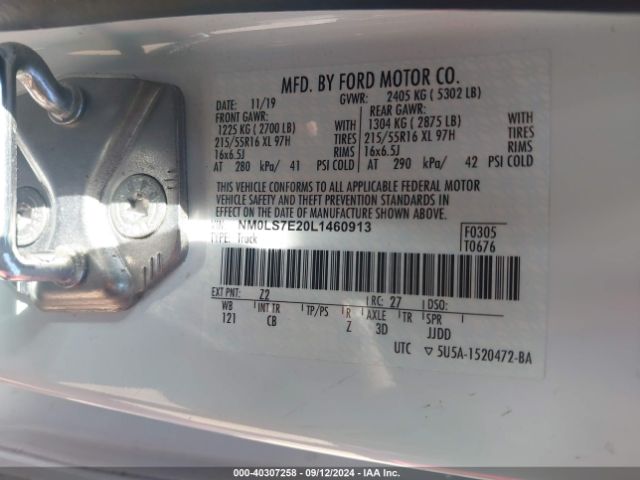 Photo 8 VIN: NM0LS7E20L1460913 - FORD TRANSIT CONNECT 