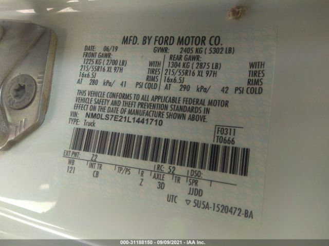 Photo 8 VIN: NM0LS7E21L1441710 - FORD TRANSIT CONNECT VAN 