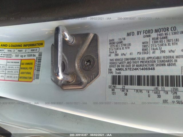 Photo 8 VIN: NM0LS7E24K1406948 - FORD TRANSIT CONNECT VAN 