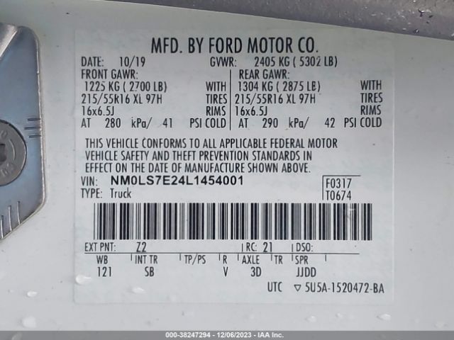 Photo 8 VIN: NM0LS7E24L1454001 - FORD TRANSIT 