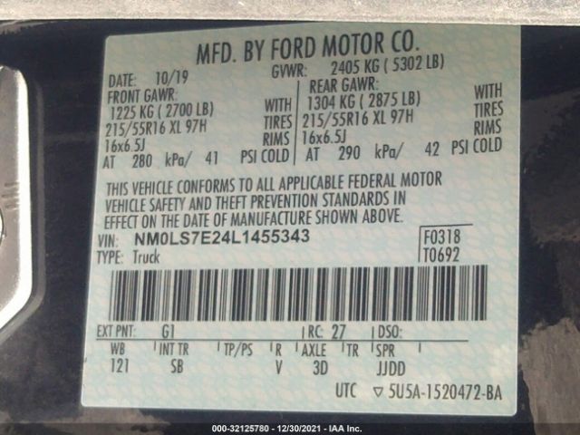 Photo 8 VIN: NM0LS7E24L1455343 - FORD TRANSIT CONNECT VAN 