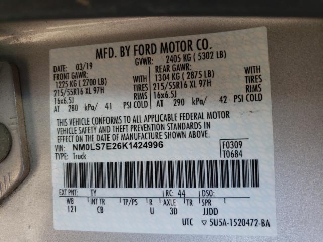 Photo 9 VIN: NM0LS7E26K1424996 - FORD TRANSIT CO 