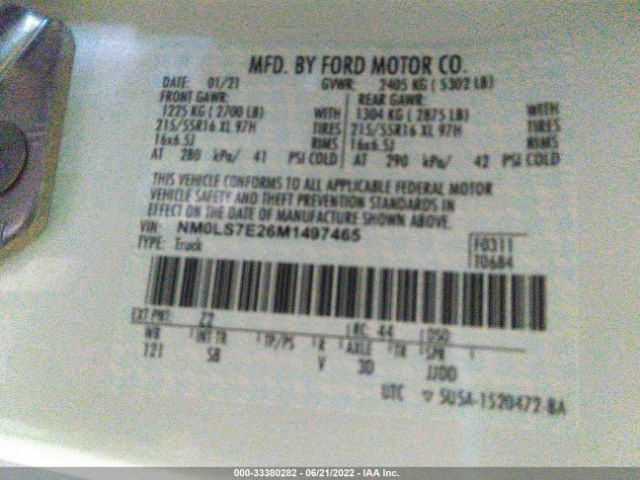 Photo 8 VIN: NM0LS7E26M1497465 - FORD TRANSIT CONNECT VAN 