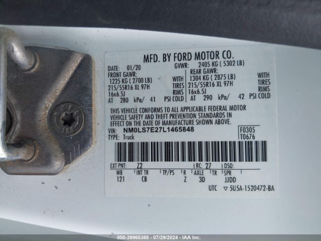 Photo 8 VIN: NM0LS7E27L1465848 - FORD TRANSIT CONNECT 