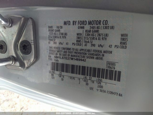 Photo 8 VIN: NM0LS7E27M1489942 - FORD TRANSIT CONNECT VAN 