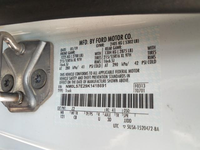 Photo 9 VIN: NM0LS7E29K1418691 - FORD TRANSIT CONNECT VAN 