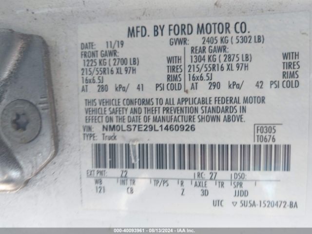 Photo 8 VIN: NM0LS7E29L1460926 - FORD TRANSIT CONNECT 