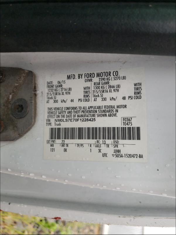 Photo 9 VIN: NM0LS7E70F1228425 - FORD TRANSIT CO 