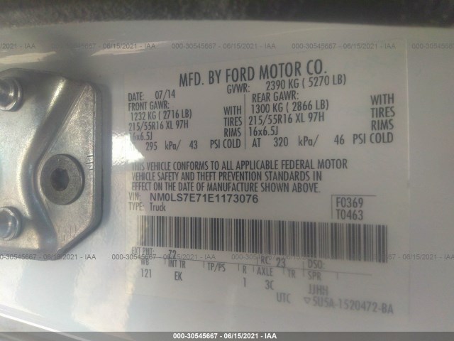 Photo 8 VIN: NM0LS7E71E1173076 - FORD TRANSIT CONNECT 