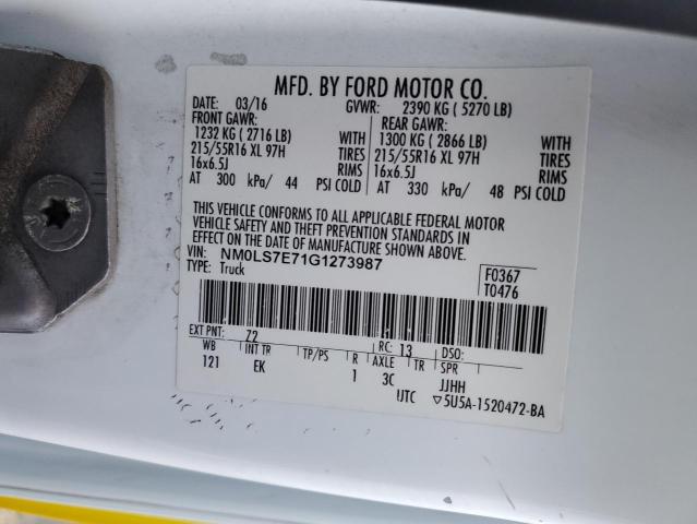 Photo 12 VIN: NM0LS7E71G1273987 - FORD TRANSIT CO 