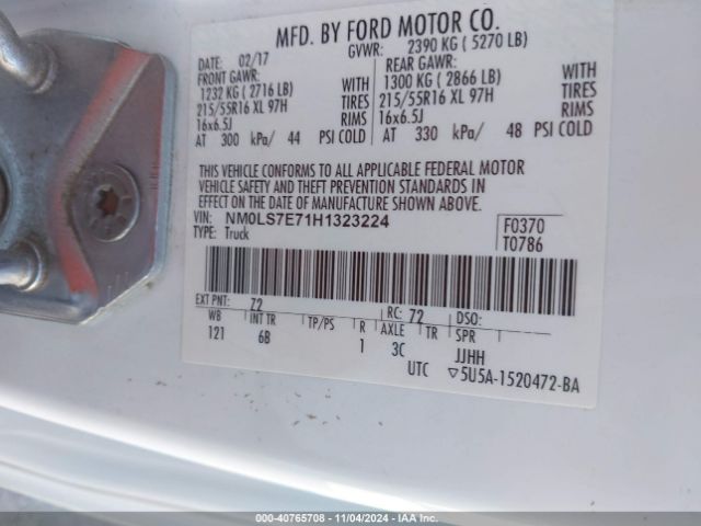 Photo 8 VIN: NM0LS7E71H1323224 - FORD TRANSIT CONNECT 