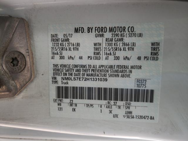 Photo 9 VIN: NM0LS7E72H1331039 - FORD TRANSIT CO 