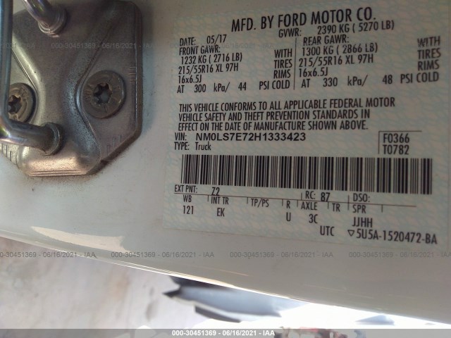 Photo 8 VIN: NM0LS7E72H1333423 - FORD TRANSIT CONNECT VAN 