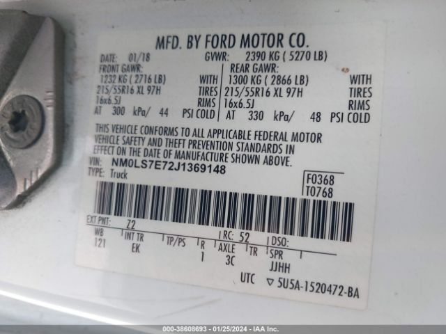 Photo 8 VIN: NM0LS7E72J1369148 - FORD TRANSIT CONNECT 