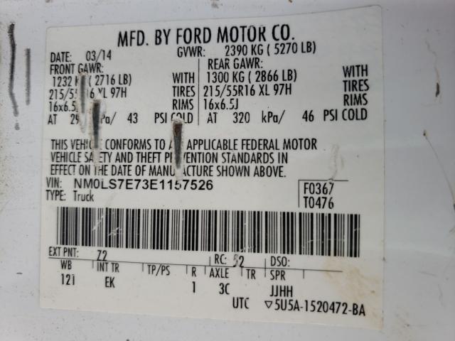 Photo 9 VIN: NM0LS7E73E1157526 - FORD TRANSIT CO 