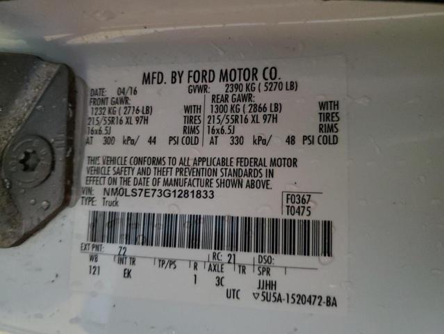 Photo 12 VIN: NM0LS7E73G1281833 - FORD TRANSIT CO 