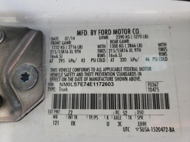 Photo 9 VIN: NM0LS7E74E1172603 - FORD TRANSIT CO 