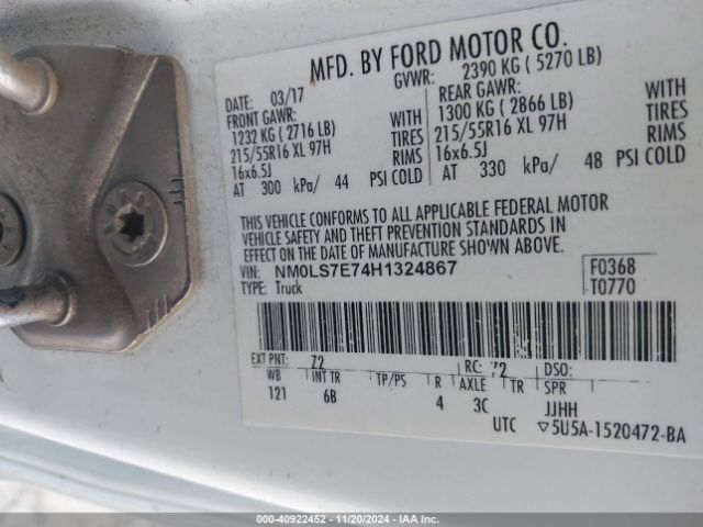 Photo 8 VIN: NM0LS7E74H1324867 - FORD TRANSIT CONNECT 