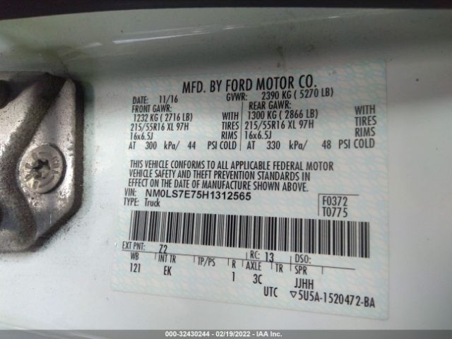 Photo 8 VIN: NM0LS7E75H1312565 - FORD TRANSIT CONNECT VAN 