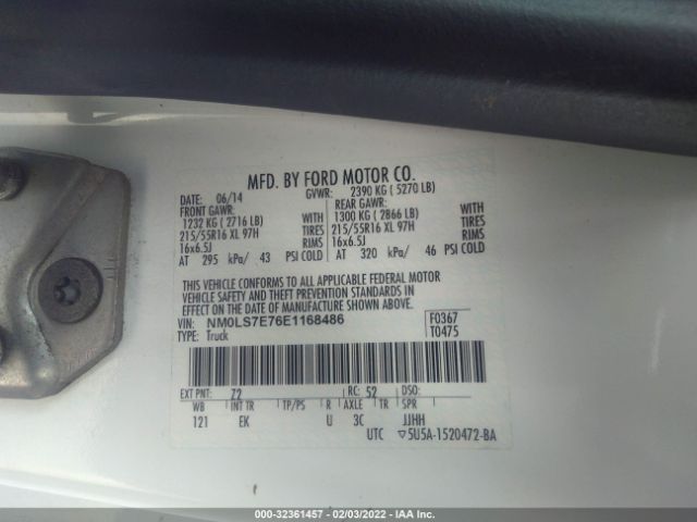 Photo 8 VIN: NM0LS7E76E1168486 - FORD TRANSIT CONNECT 