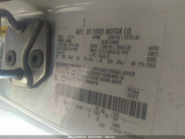 Photo 8 VIN: NM0LS7E76F1186679 - FORD TRANSIT CONNECT 