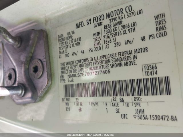 Photo 8 VIN: NM0LS7E76G1277405 - FORD TRANSIT CONNECT 