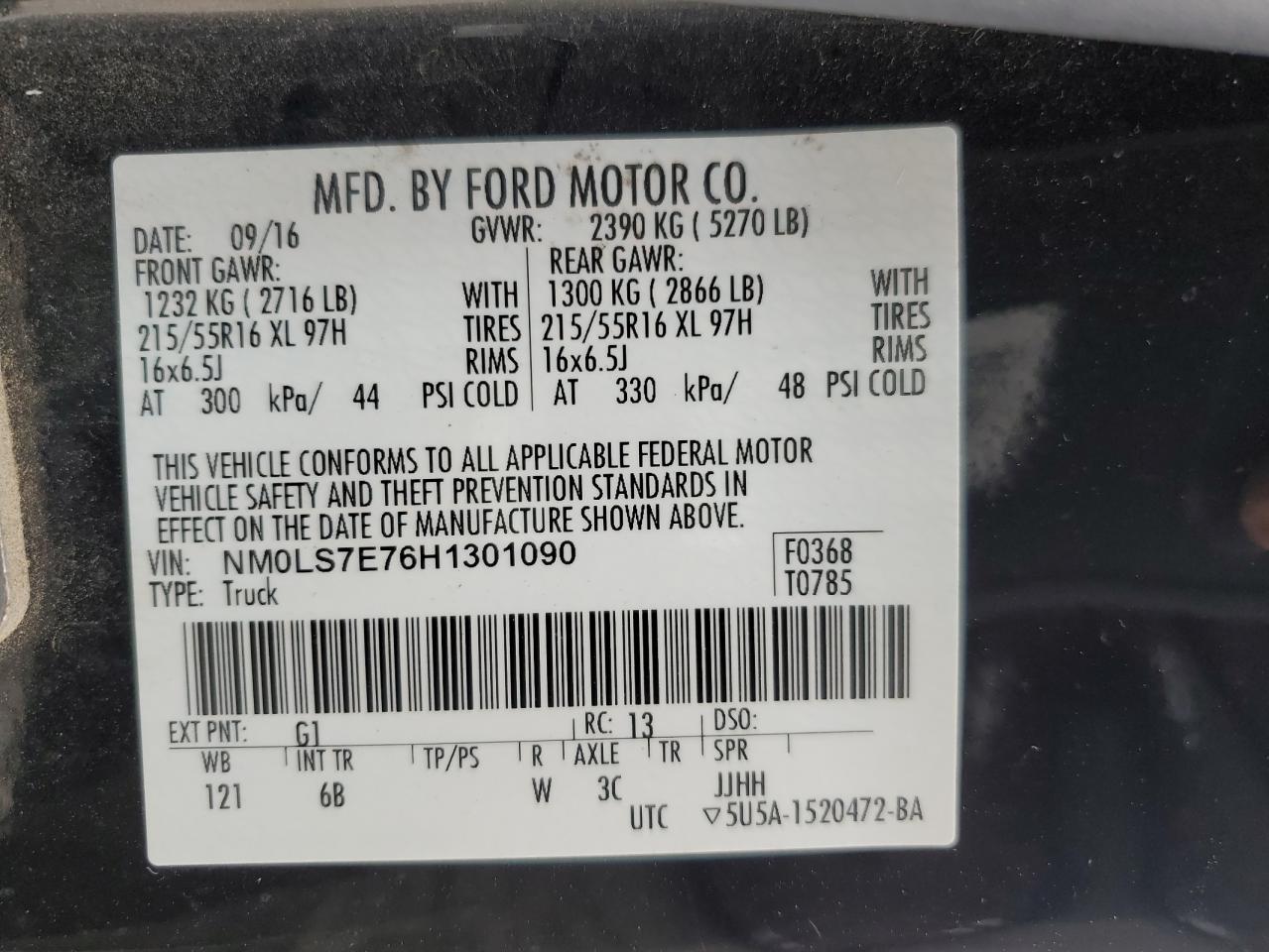 Photo 12 VIN: NM0LS7E76H1301090 - FORD TRANSIT 