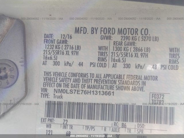 Photo 8 VIN: NM0LS7E76H1313661 - FORD TRANSIT-CONNECT 